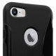 Coque silicone S-Line Noire pour iPhone 6 ou 6S ou 7 ou 8 - Présentation arrière haut
