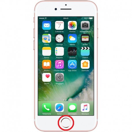 [Réparation] Nappe de Bouton HOME Blanc / Or Rose ORIGINALE - iPhone 7 Plus