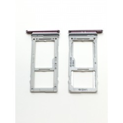 Tiroir de carte double sim et carte SD Ultra Violet ORIGINAL pour SAMSUNG Galaxy S9 - G960F - Présentation avant / arrière