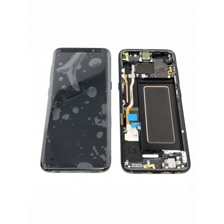 Bloc écran ORIGINAL Noir Carbone pour SAMSUNG Galaxy S8 - G950F - Présentation avant / arrière