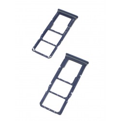 Tiroir de carte double SIM et carte SD Bleu ORIGINAL pour SAMSUNG Galaxy A9 2018 - A920F - Présentation avant / arrière