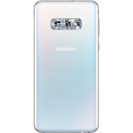 [Réparation] Vitre de caméra arrière ORIGINALE Blanc Prisme pour SAMSUNG Galaxy S10e - G970F à Caen