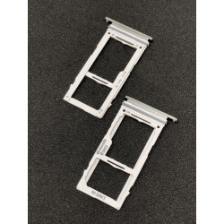 Tiroir de carte double SIM et carte SD Blanc Prisme ORIGINAL pour SAMSUNG Galaxy S10e - G970F - Présentation avant / arrière