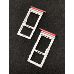 Tiroir de carte double SIM et carte SD Rose Flamingo ORIGINAL pour SAMSUNG Galaxy S10e - G970F - Présentation avant / arrière