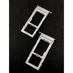 Tiroir de carte double SIM et carte SD Bleu Prisme ORIGINAL pour SAMSUNG Galaxy S10+ - G975F - Présentation avant / arrière