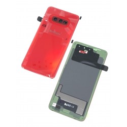 Vitre arrière ORIGINALE Rouge Cardinal pour SAMSUNG Galaxy S10e - G970F - Présentation avant / arrière