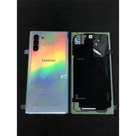 Vitre arrière ORIGINALE Argent Stellaire pour SAMSUNG Galaxy Note10 - N970F - Présentation avant / arrière
