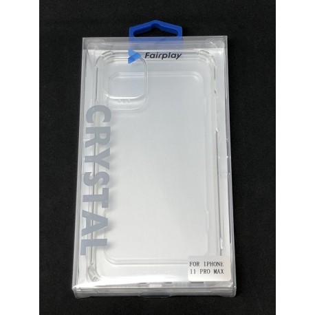 Coque silicone transparente renforcée pour iPhone 11 Pro Max - Présentation du packaging avant