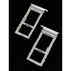 Tiroir de carte double SIM et carte SD blanc ORIGINAL pour SAMSUNG Galaxy Note10+ - N975F - Présentation avant / arrière