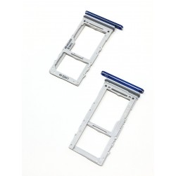 Tiroir de carte double SIM et carte SD bleu ORIGINAL pour SAMSUNG Galaxy Note10+ - N975F - Présentation avant / arrière