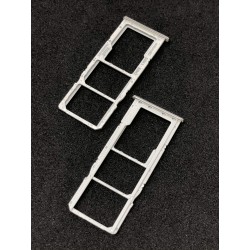 Tiroir de carte double SIM et carte SD Gris Prismatique ORIGINAL pour SAMSUNG Galaxy A71 - A715F - Présentation avant / arrière