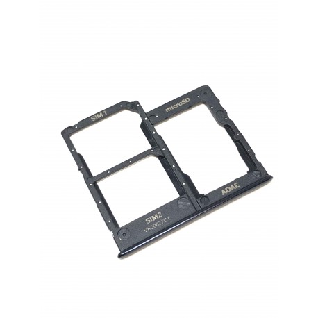Tiroir de carte double SIM et carte SD Noir Prismatique ORIGINAL pour SAMSUNG Galaxy A41 - A415F - Présentation dessus
