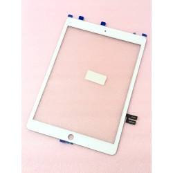 Vitre tactile de qualité supérieure Blanche avec adhésifs pour iPad 7 ou iPad 8 - Présentation avant