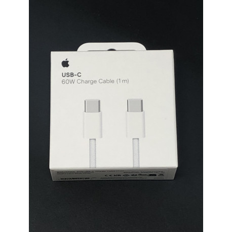 Câble ORIGINAL APPLE 60W USB-C vers USB-C 1m pour iPad ou iPhone - Présentation avant